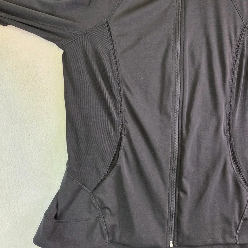 Tangerine Womens Black Full Zip Mock Neck Athletic Jacket Large RN 83814